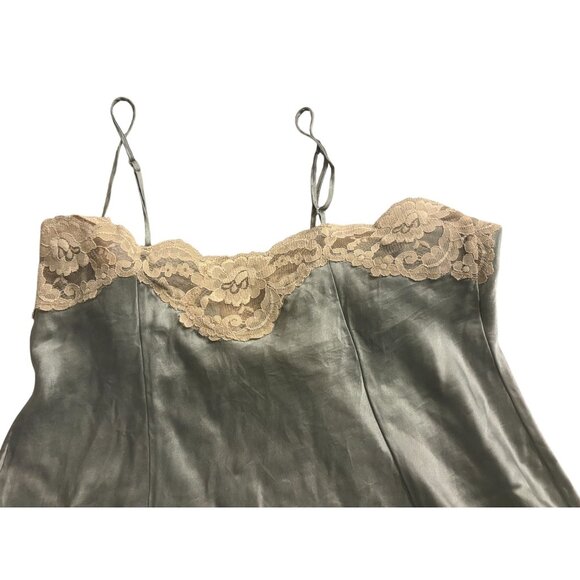 Vintage Victorian Secret Satin & Lace Chemise Nightgown Slip Dress w Spaghetti S - Picture 13 of 16